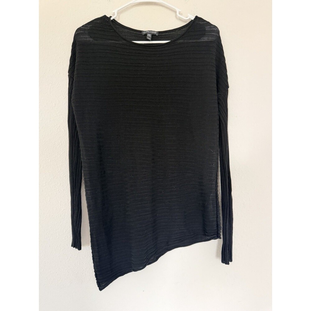 Eileen Fisher asymmetrical knit top women’s XS oversized Lagenlook coastal shirt